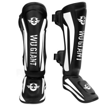 Kickboxing Shin Guards Muay Thai Shin Pads for Men, Women, Adjustable Leg Guards with Instep Protection Shinguards Martial Arts Training Equipment for MMA Training and Sparring