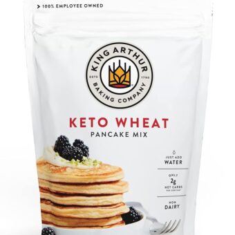 King Arthur Keto Wheat Pancake Mix: Low Carb, High Protein Breakfast Solution - Just Add Water for Fluffy Pancakes or Waffles - Non-GMO, Kosher Certified, 12 oz Pouch