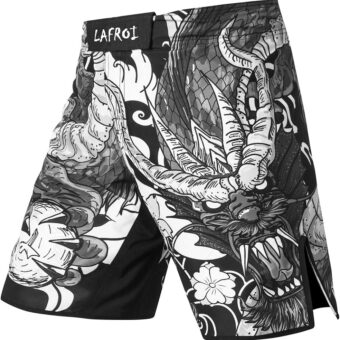 LAFROI Mens MMA Cross Training Boxing Shorts Trunks Fight Wear with Drawstring and Pocket-QJK01