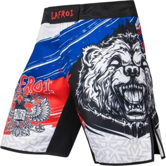 LAFROI Mens MMA Cross Training Boxing Shorts Trunks Fight Wear with Drawstring and Pocket-QJK01