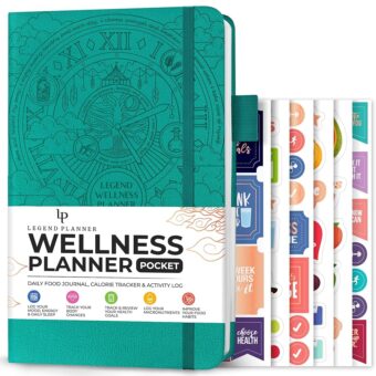 Legend Wellness Planner & Food Journal Pocket – Daily Diet & Health Journal with Weight Loss, Measurement & Exercise Trackers – Lifestyle & Nutrition Diary – Lasts 6 Months,...