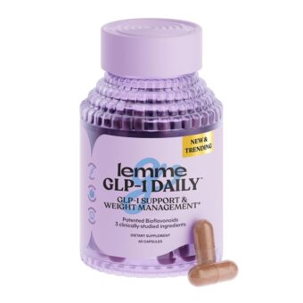 Lemme GLP-1 Daily, Reduce Hunger & Cravings, Boost GLP-1 Production, Support Fat Loss and Weight Management with Clinically Studied Ingredients, 1 Month Supply (60 Capsules)
