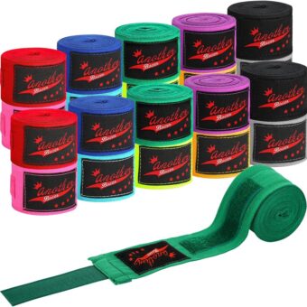 Lenwen 10 Pairs 120 Inch Boxing Wraps Bulk Mexican Style Hand Wraps Boxing Gloves Muay Thai MMA Boxing Hand Wraps for Men Women and Youth