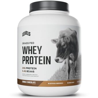 Levels Grass Fed Whey Protein Powder, No Artificials, 24G of Protein, Double Chocolate, 5LB