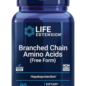 Life Extension Branched Chain Amino Acids (BCAAs), leucine, isoleucine, valine, Promotes Muscle Recovery After Exercise, Gluten-Free, Non-GMO, 90 Capsules