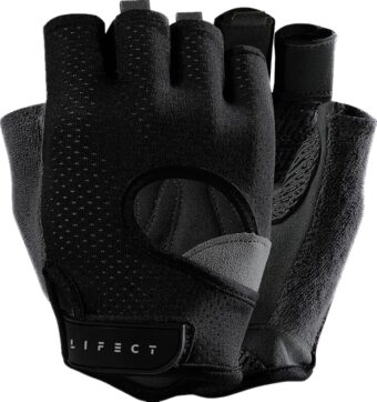 LIFECT Freedom Workout Gloves, Knuckle Weight Lifting Shorty Fingerless Gloves with Curved Open Back, for Powerlifting, Gym, Women and Men