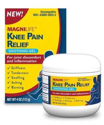 MagniLife Knee Pain Relief Soothing Gel, Reduces Swelling & Inflammation of Sore Muscles, Joint Discomfort, Injuries - All-Natural Arnica - 4oz.