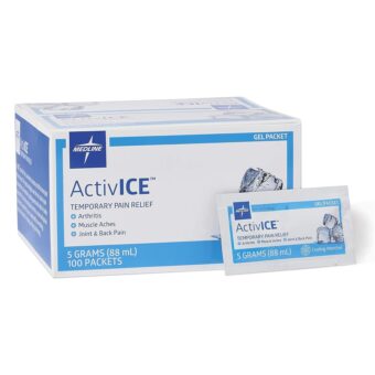 Medline ActivICE Topical Pain Reliever Gel, Great for Arthritis, Muscle Aches and Back Injuries, 5 grams - 100 Packs
