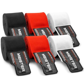 Meister Adult 180" Hand Wraps for MMA & Boxing - 3 Pairs Pack