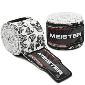 Meister Adult 180" Semi-Elastic Hand Wraps for MMA & Boxing (Pair)