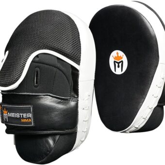 Meister Cowhide Leather Curved Focus Mitts w/Wrist Support (Pair)