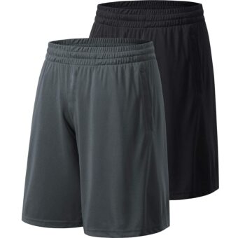 Men's Athletic Shorts with Pockets and Elastic Waistband Quick Dry Activewear Workout Shorts for Men
