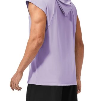 Men's Workout Hooded Tank Tops Quick Dry Sleeveless Gym Hoodies Loose Fit Bodybuilding Muscle Cut Off Sports Shirts