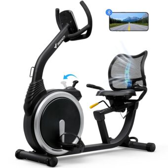 MERACH Recumbent Exercise Bike, High-end Recumbent Bike for Home, Light Commercial Recumbent Bikes for Seniors Adults, Magnetic Recumbent Stationary Bike with Smart Bluetooth...