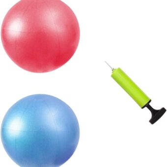 Mini Fitness Exercise Ball Kit with Hand Pump for Yoga, Pilates, Body Balance, Core Training and Stability, 8"