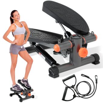 Mini Stair Stepper for Exercise at Home Stair Stepper with Resistance Bands Exercise Equipment for Home Stair Climber Stepper Machine for Home Gym Cardio Equipment for Full Body...