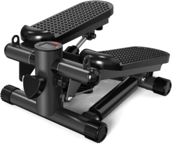 Mini Stair Stepper for Home Exercise, Weight Capacity 330 LBS, with LED Smart Display and Resistance Bands