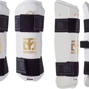 MOOTO Korea Taekwondo Extera Protector Forearm & Shin One Set White TKD Martial Arts Protection Gear (L(Forearm+Shin))