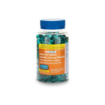 Naproxen Sodium 220 Mg Liquid Gels Back and Muscle Pain, Made in USA, 180 Count