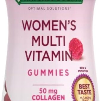 Nature's Bounty Optimal Solutions Women's Multivitamin, Immune and Cellular Energy Support, Bone Health, Raspberry Flavor, 80 Gummies