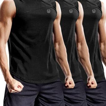 NELEUS Dry Fit Workout Athletic Muscle Tank Top Running Shirts with Hoods