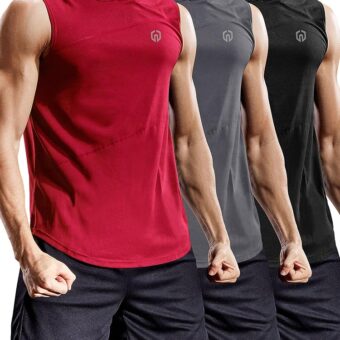 NELEUS Dry Fit Workout Athletic Muscle Tank Top Running Shirts with Hoods