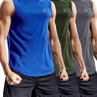 NELEUS Dry Fit Workout Athletic Muscle Tank Top Running Shirts with Hoods