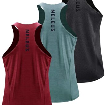 NELEUS Men's 3 Pack Running Tank Top Dry Fit Y-Back Athletic Workout Tank Tops