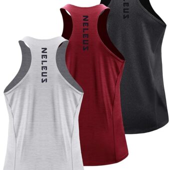 NELEUS Men's 3 Pack Running Tank Top Dry Fit Y-Back Athletic Workout Tank Tops