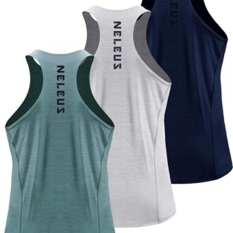 NELEUS Men's 3 Pack Running Tank Top Dry Fit Y-Back Athletic Workout Tank Tops