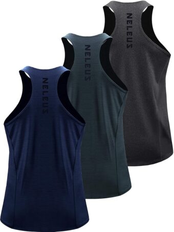 NELEUS Men's 3 Pack Running Tank Top Dry Fit Y-Back Athletic Workout Tank Tops