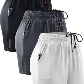NELEUS Women's Lightweight Running Shorts Workout Athletic Short for Yoga with Pocket