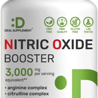 Nitric Oxide Booster 3,000mg Per Serving, 300 Capsules – 12 in 1 Nitric Oxide Supplement – Arginine & Citrulline Complex with Energy Blend – Marshmallow Root – Promotes Nutrient...