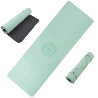 Non-Slip Yoga Mat with Alignment Marks – Lightweight Exercise Mat with Carry Strap for Home Workout or Travel by Wakeman Outdoors