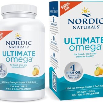 Nordic Naturals Ultimate Omega, Lemon Flavor - 210 Soft Gels - 1280 mg Omega-3 - High-Potency Omega-3 Fish Oil with EPA & DHA - Promotes Brain & Heart Health - Non-GMO - 105...