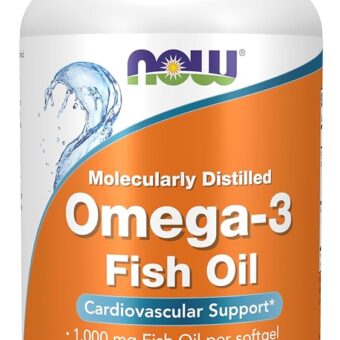 NOW Foods Supplements, Omega-3 180 EPA / 120 DHA, Molecularly Distilled, Cardiovascular Support*, 200 Softgels