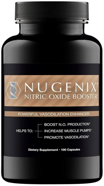 Nugenix Nitric Oxide Booster Supplement - Nitric Oxide Flow, L-Arginine, L-Citrulline, Pine Bark Extract - Vasodilator - 100 Capsules