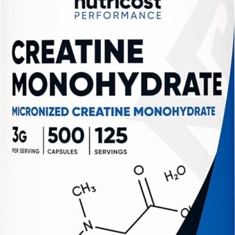 Nutricost Micronized Creatine Monohydrate 3,000mg 500 Capsules, 125 Servings, 750mg of Creatine Monohydrate Per Capsule