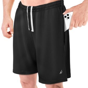 NY Threads Men's Athletic Shorts Quick Dry Loose-Fit Lightweight Running Workout Gym Shorts with Pockets