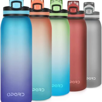 Opard 30oz Sports Water Bottle with Leak Proof Flip Top Lid BPA Free Tritan Reusable Plastic for Gym and Outdoor