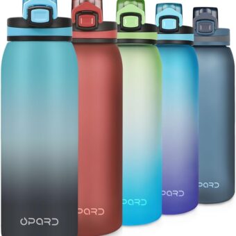 Opard 30oz Sports Water Bottle with Leak Proof Flip Top Lid BPA Free Tritan Reusable Plastic for Gym and Outdoor