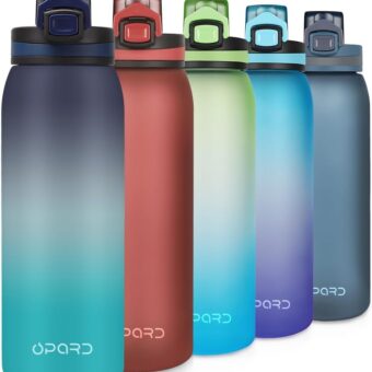 Opard 30oz Sports Water Bottle with Leak Proof Flip Top Lid BPA Free Tritan Reusable Plastic for Gym and Outdoor