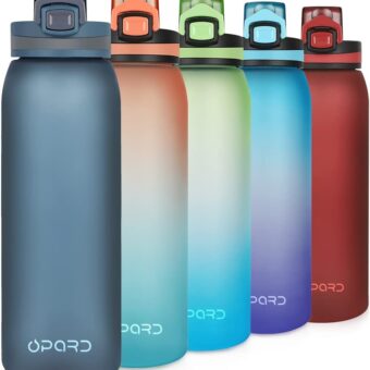 Opard 30oz Sports Water Bottle with Leak Proof Flip Top Lid BPA Free Tritan Reusable Plastic for Gym and Outdoor