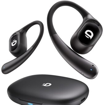 Open Ear Earbuds, True Wireless Open Ear Headphones with Earhooks, Touch Control,Bluetooth 5.3, Dual Noise-Cancelling Mics, Up to 30 Hours Power with Case, IPX5, Workouts, Yoga,...