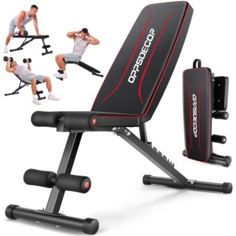 OPPSDECOR Weight Bench for Home Gym, Fast Foldable Workout Bench Press for Home Gym Full Body Strength Training, 8 Adjustable Backrests Incline/Flat/Decline Sit up Bench - 2024...
