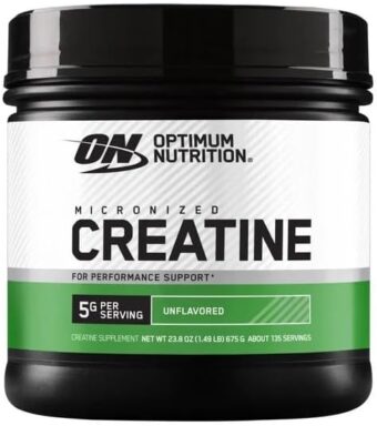 Optimum Nutrition Micronized Creatine Monohydrate Powder, Unflavored, Keto Friendly, 135 Servings (Packaging May Vary)