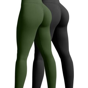 OQQ Women's 2 Piece Yoga Legging Seamless Workout High Waist Butt Liftings Athletic Leggings