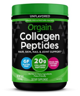 Orgain Hydrolyzed Collagen Peptides Powder For Women & Men, 20g Grass Fed Collagen, Unflavored - Hair, Skin, Nail, & Joint Support Supplement, Paleo & Keto, Non-GMO, Type I and...