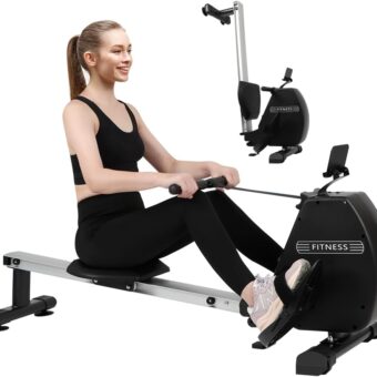 Panana Rower Machines for Home, Foldable Rowing Magnetic, Compact Fitness Equipment with Quiet Resistance 8 Levels, 300 lbs Weight Capacity, Phone Holder and Comfortable Seat...