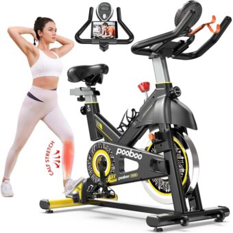 pooboo Exercise Bike, Adjustable Magnetic/Brake Pad Resistance Silent Belt Drive, Indoor Cycling Bike for Home Cardio, Fitness Stationary Bike with 350lbs/300lbs Weight Capacity...